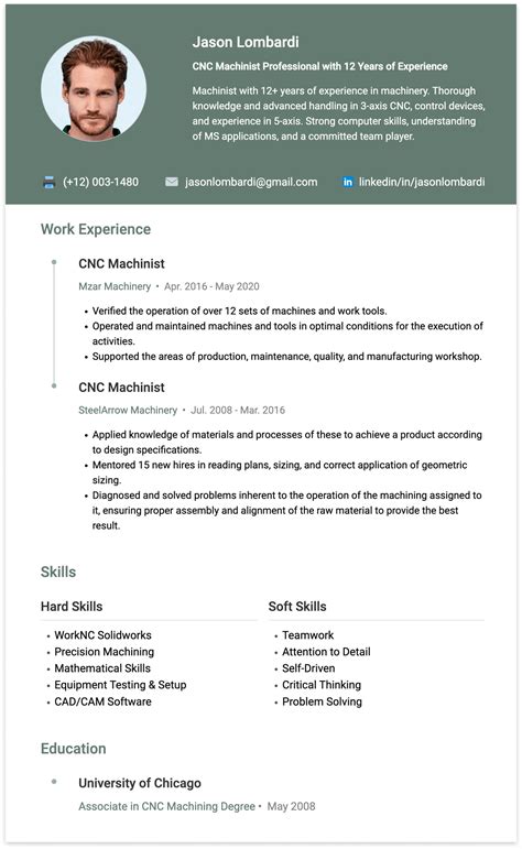 cnc machinist resume|7+ CNC Machinist Resume Examples & Top Skills .